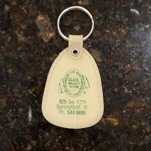 Vintage Glass Specialty System Keychain Springfield IL Auto Glass Advertising